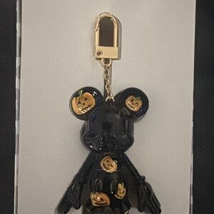 BaubleBar Black and Gold Mickey Keychain